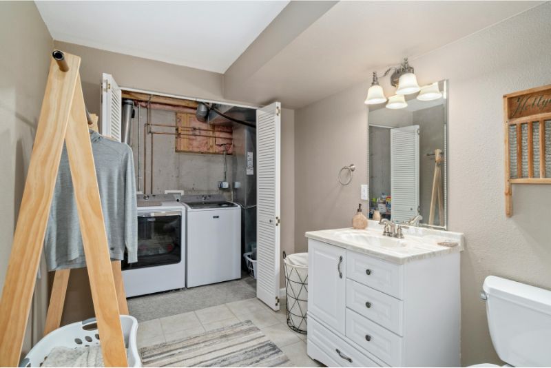 A laundry room installation process